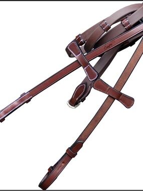 Exion plain rubber reins with 7 loops and martingale stoppers conker cob